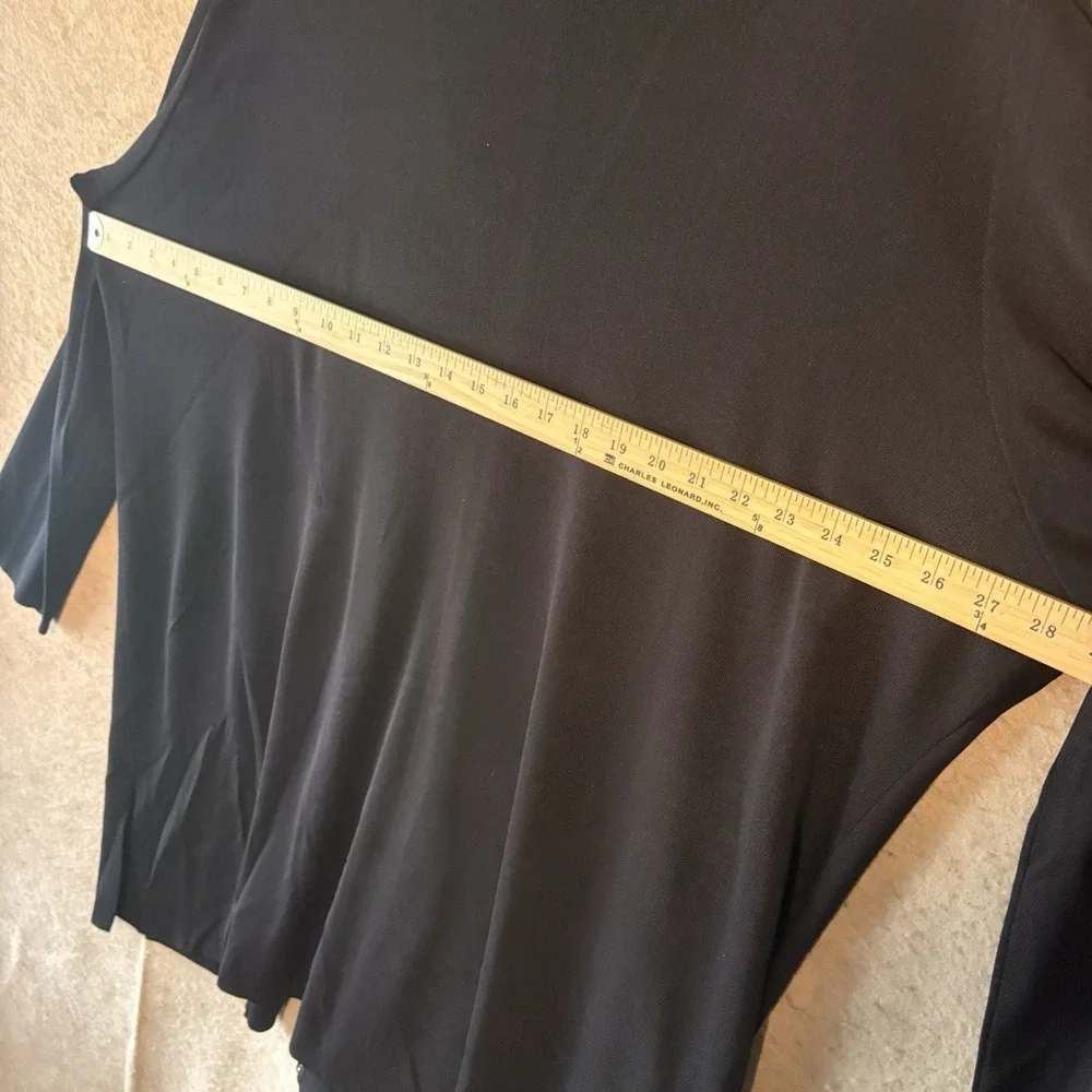 Exclusively Misook Cardigan Sweater Women 3X Black‎ Yellow Open Front Pockets
